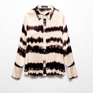 Mango Tie-Dye Pleated Shirt